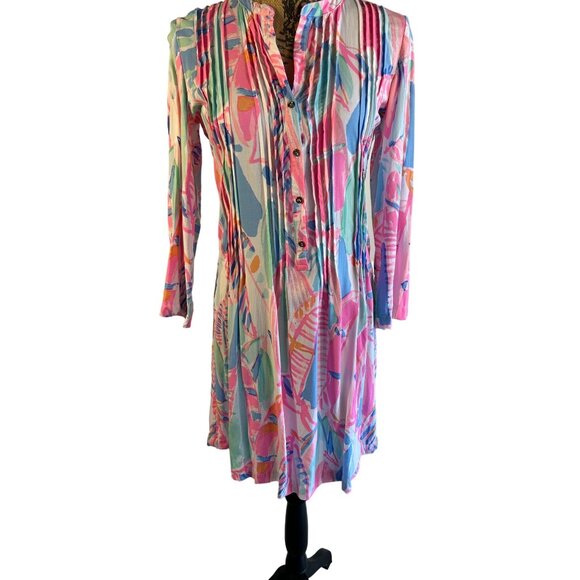 Lilly Pulitzer Dress Women's XS Colorful Abstract Print Tunic Beachy Classy - Picture 1 of 9